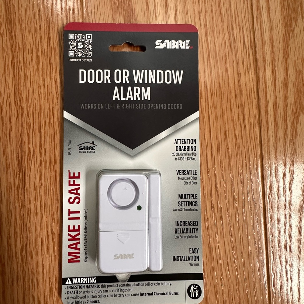 Sabre Door or Window Alarm - White Multiple Settings Increased Reliability